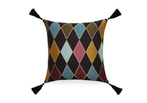 House of Hackney: Camelot Jacquard Black Medium Cushion