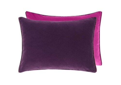 Designers Guild: Cassia Aubergine Magenta Velvet Cushion