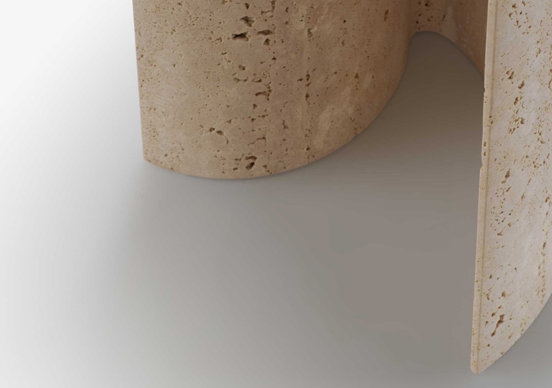 Apuso Occasional Table in Travertine Ligne Roset
