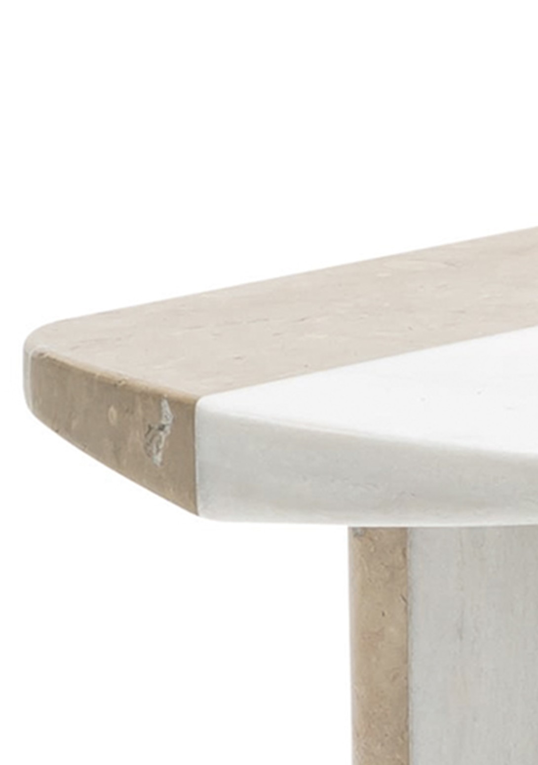 Ligne Post: Biscotto Pedestal Table - High in White Estremoz Marble