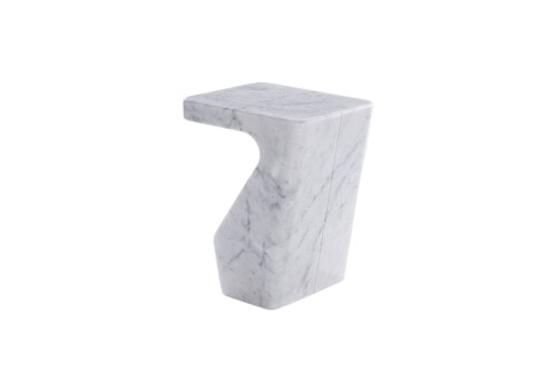 Stump Occasional Table in White Marble Side Ligne Roset
