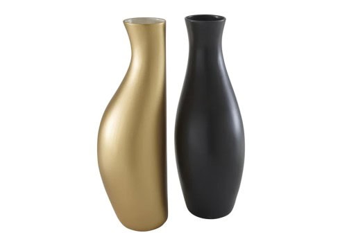 Ligne Roset Hanbun Vase: Gold and Black