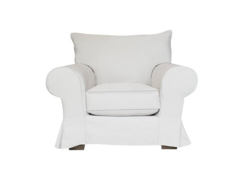 Collins and Hayes Lavinia Chair: Flourish Vanilla Slipcover