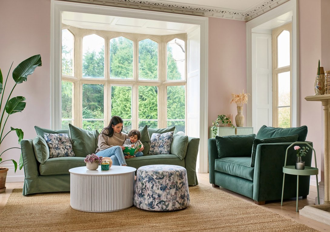Collins & Hayes Maple Grand Sofa and Snuggler