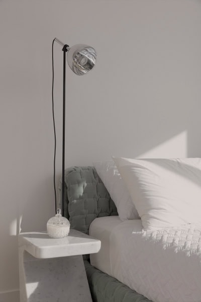 Ligne Roset: Ruche Bed in Harald Jade. Credit: Brock Beasley at Beach House, Broad Beach