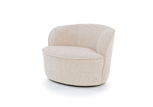 Bun Swivelling Armchair in Custom Fabric: Wittmann