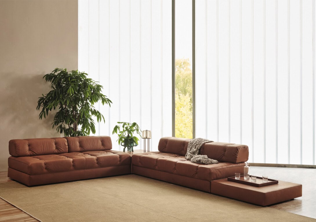 Wittmann Atrium Modular Sofa: Custom Leather Upholstery