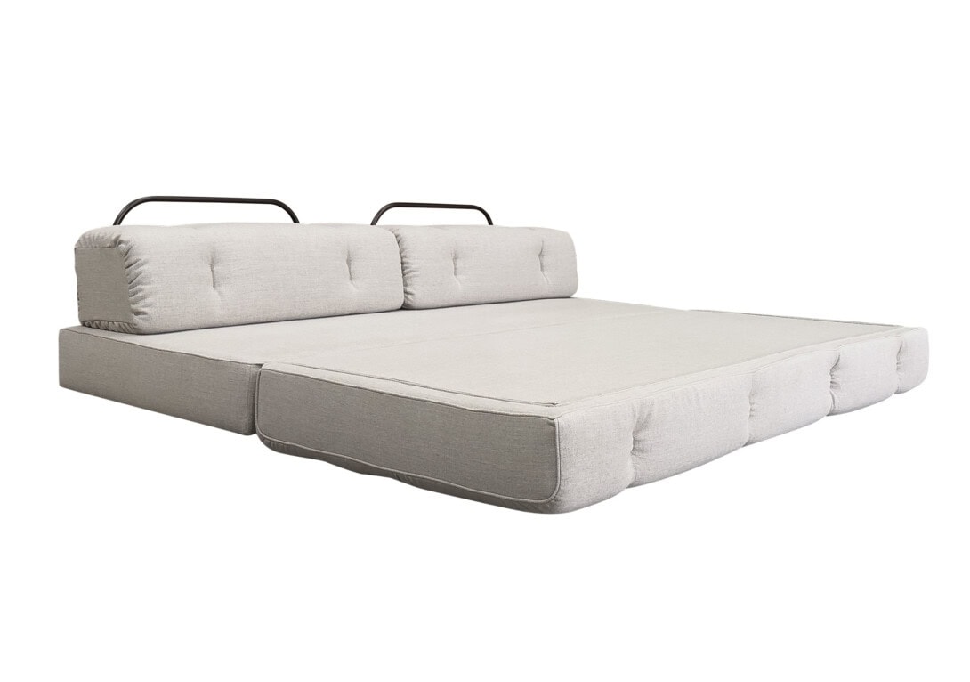 Wittmann Atrium Sofa: Double Gent Dark Linen Upholstery with matching lining