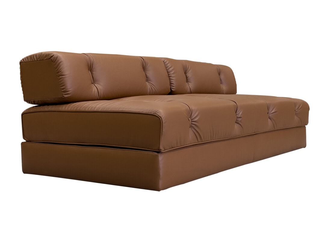 Wittmann Atrium Sofa: Double Color Cognac Leather Upholstery