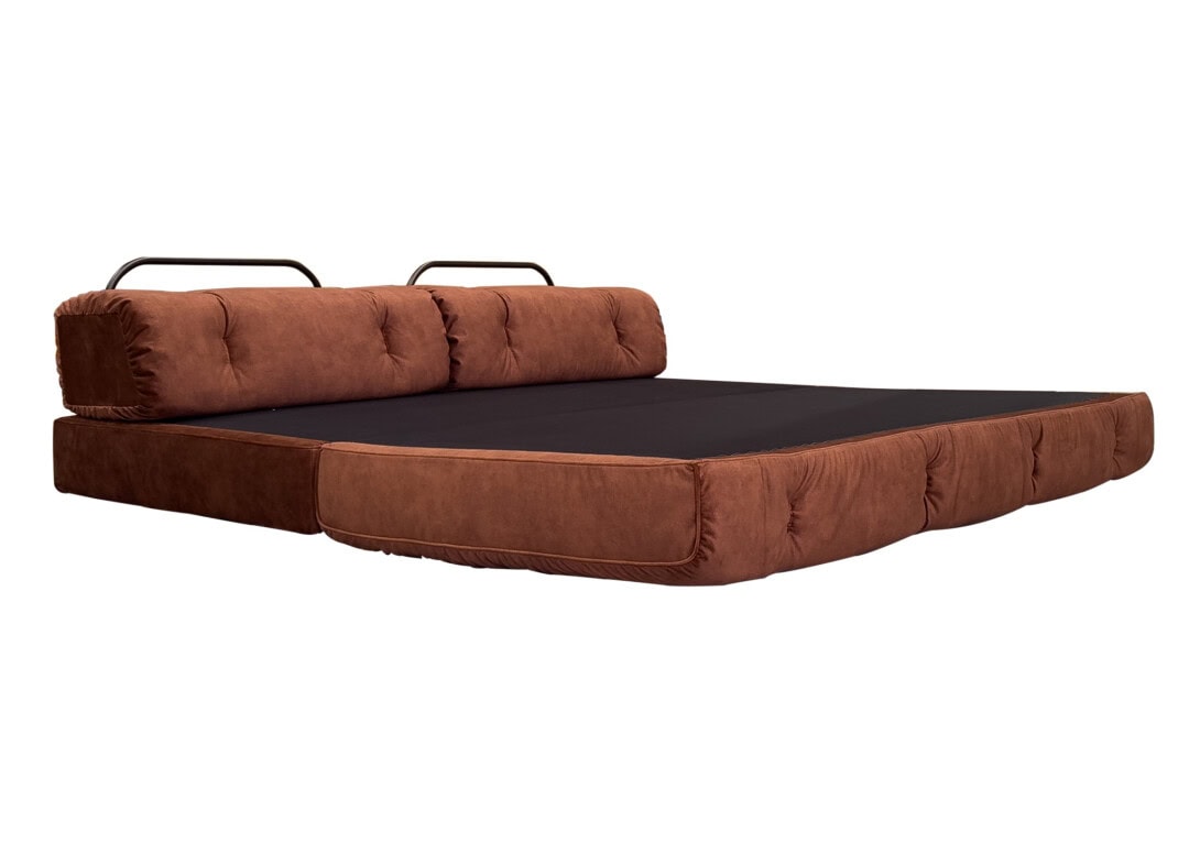 Wittmann Atrium Sofa: Double Riviera Copper Upholstery with Black lining