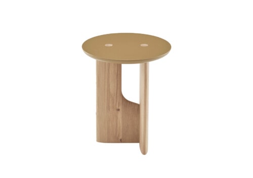 Ligne Roset: Intervalle Occasional Table - whitened oak + satin copper brown lacquer