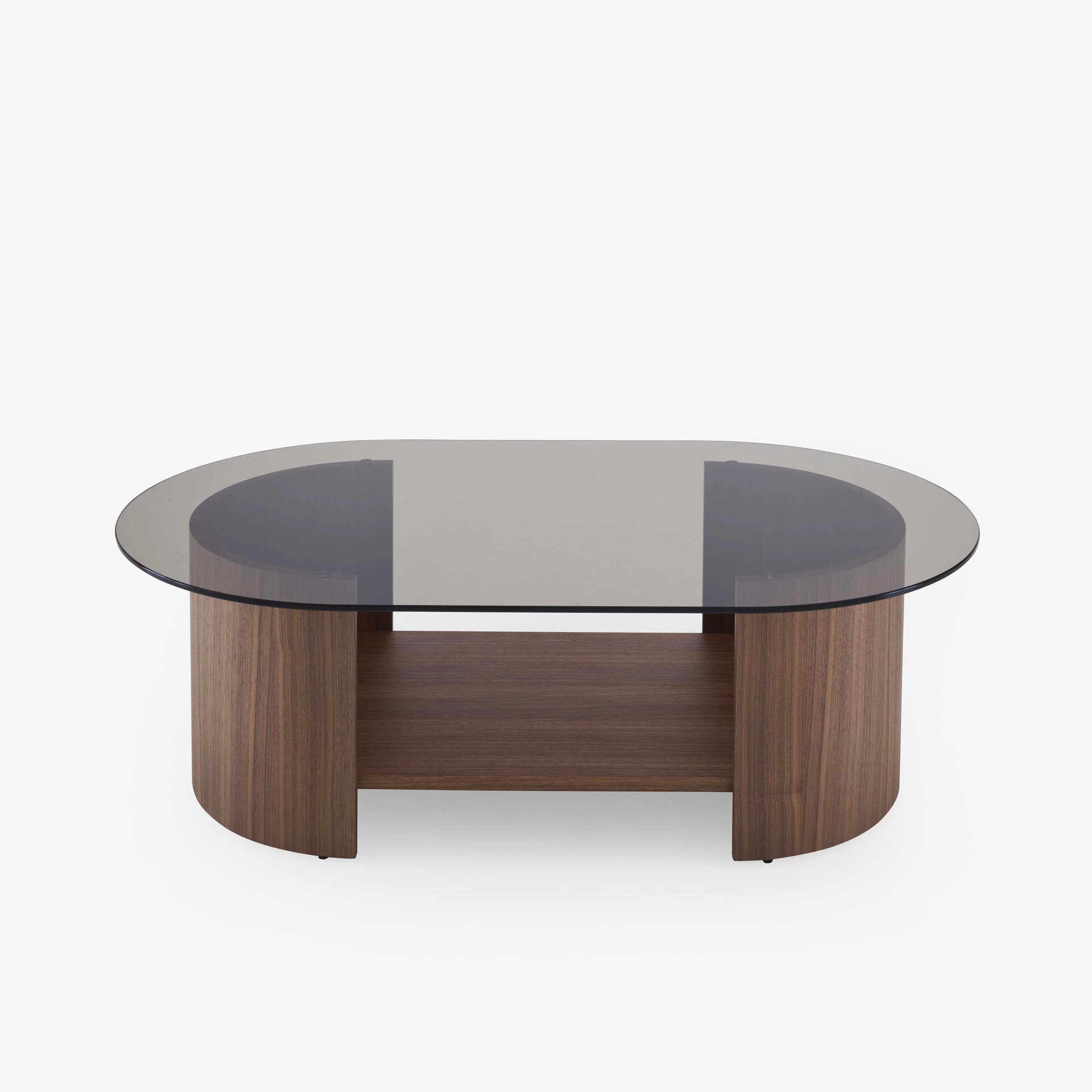 Ligne Roset: Ove Low Table – American Walnut Bronze Smoked Glass
