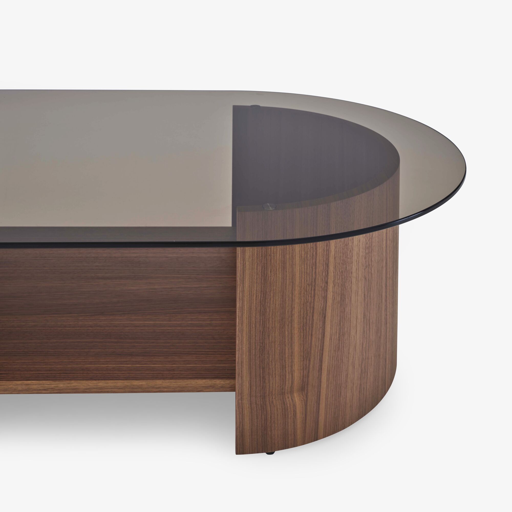 Ligne Roset: Ove Low Table – American Walnut Bronze Smoked Glass