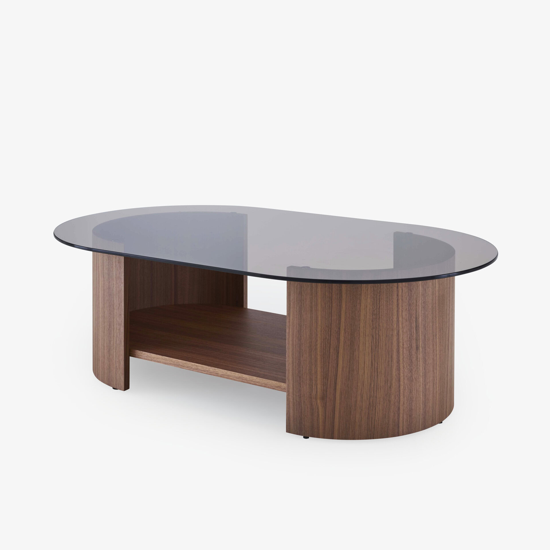 Ligne Roset: Ove Low Table – American Walnut Bronze Smoked Glass