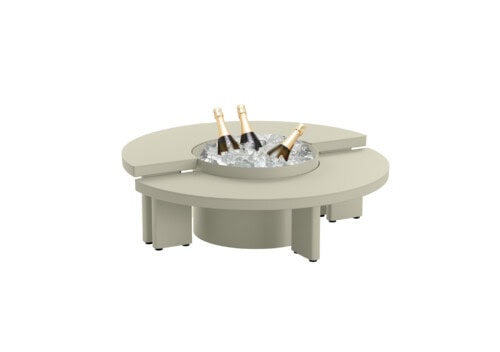 KUN Design Clogs Coffee Table A With Ice Bucket: Olive Grey 106cm