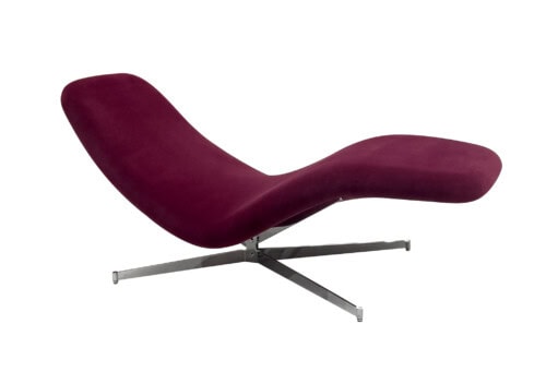 Ligne Roset Vallee Blanche Lounge Chair by Pierre Guariche: Gentle Bordeaux