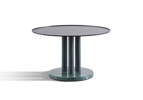 Wittmann: BATON Coffee Table - Custom green leather and marble