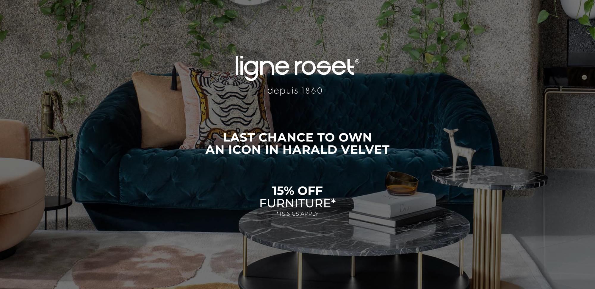 DOMO Harald Velvet Ligne Roset Sale 15% Off
