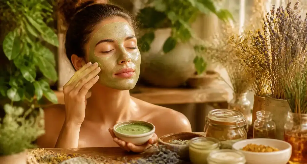 Masque visage naturel aux plantes, beaut&eacute; bio