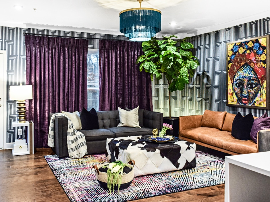 eclectic purple townhouse in Atlanta