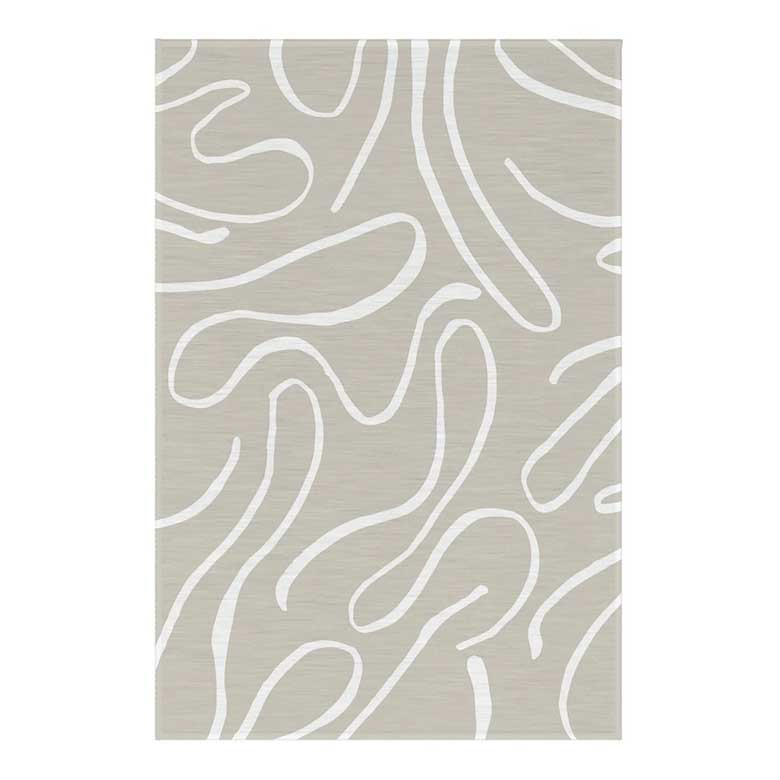 Tan and white area rug