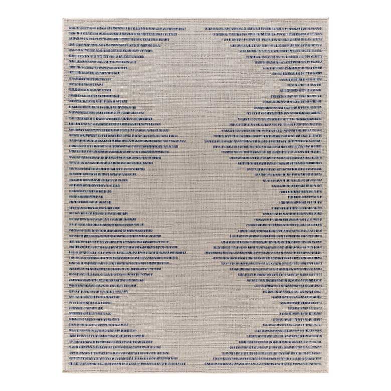 Blue and tan rug