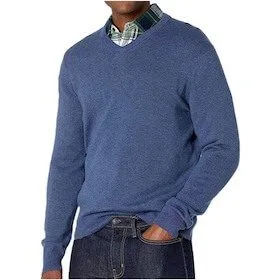 Blue v-neck sweater