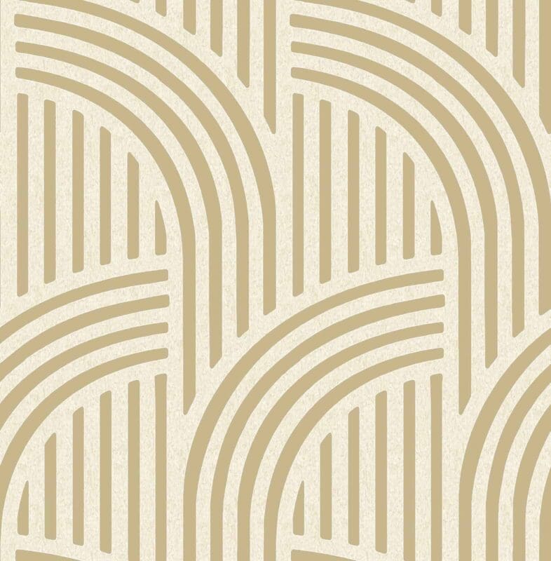 Beige and gold geometric pattern with curved and linear designs