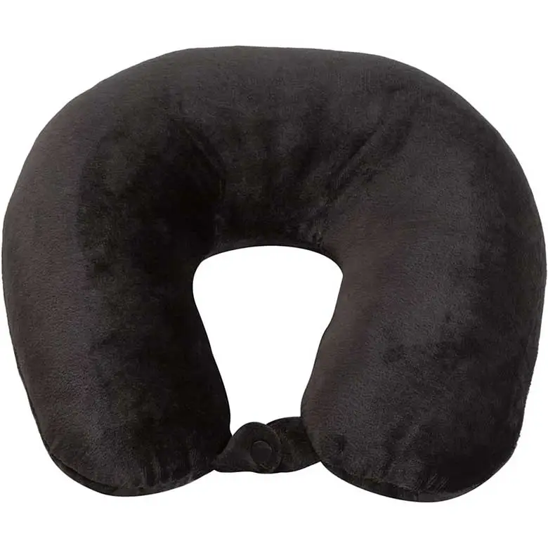 Black U-shaped travel neck pillow