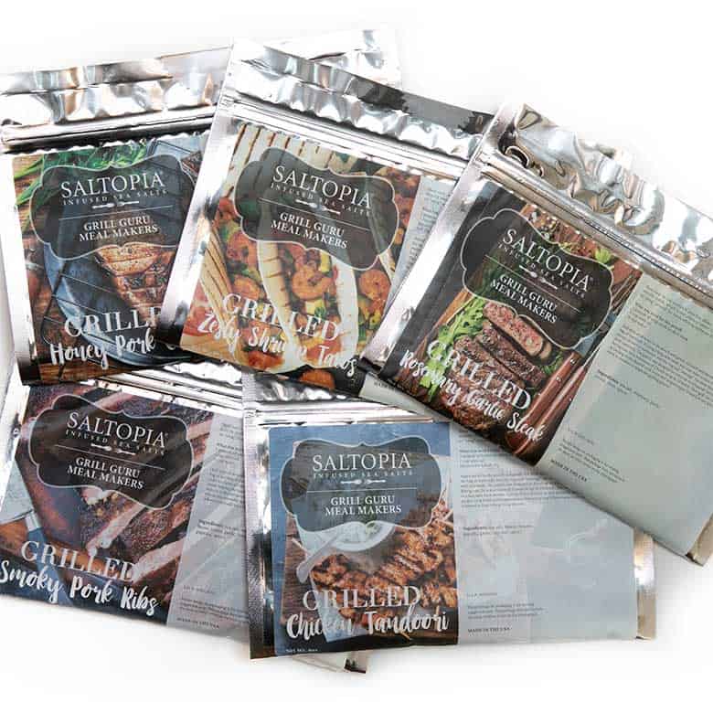 SALTOPIA Grill Guru seasoning packets for various grilled meats