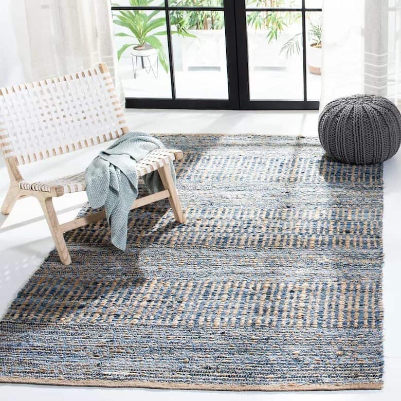 Handwoven textured rug with a cozy, modern design