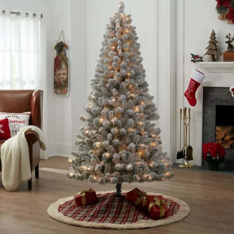 flocked pine christmas tree