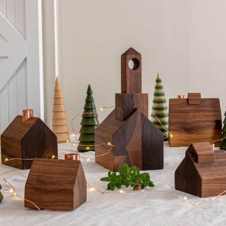 wooden christmas village