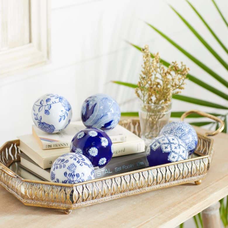 decorative floral orbs