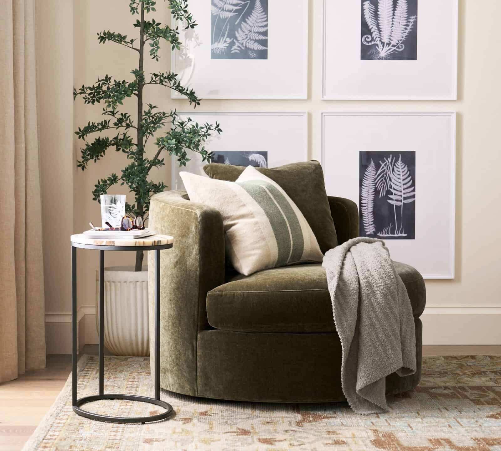 round modern accent chair