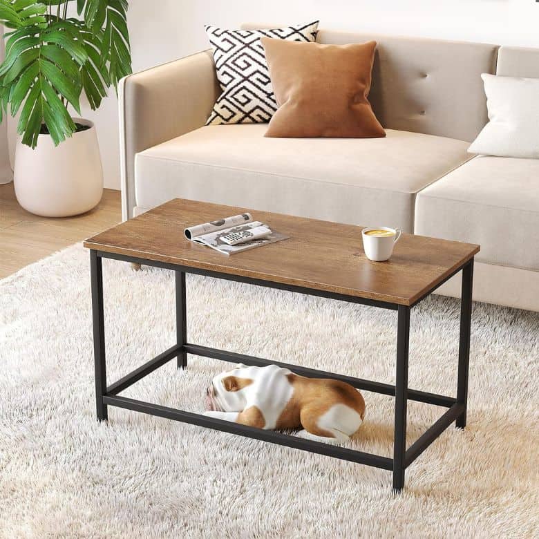 open rectangular coffee table