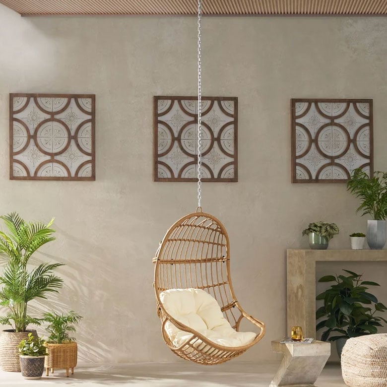 hanging wicker porch swing chair