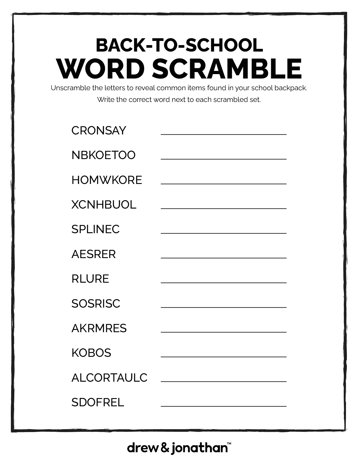 back to school free world scramble game