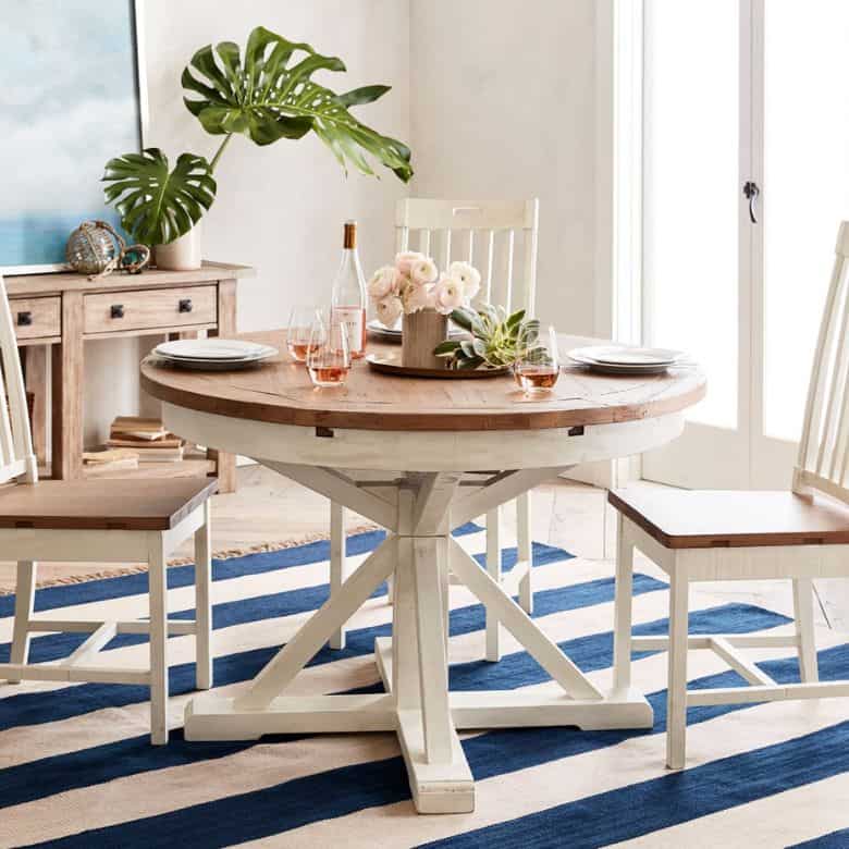 round wooden dining table