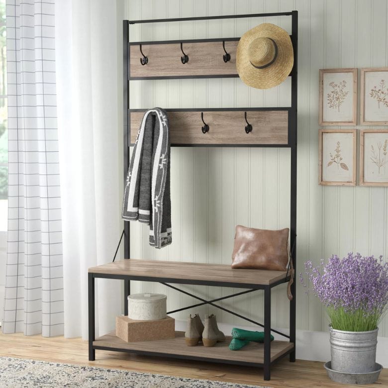 hall tree with bench