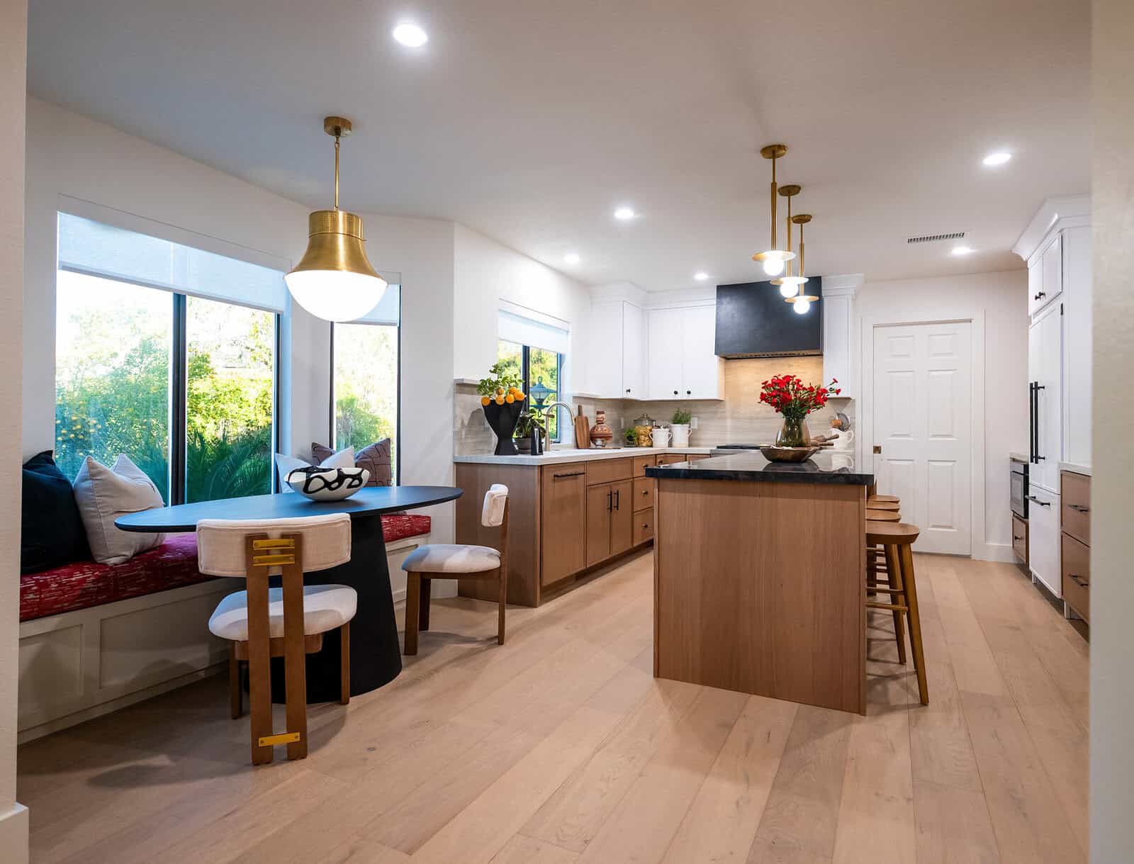 Goldie Hawn, alongside Drew Scott and Jonathan Scott, renovate the kitchen and living room for Goldie’s housekeeper of 40 years, as seen on Celebrity IOU.