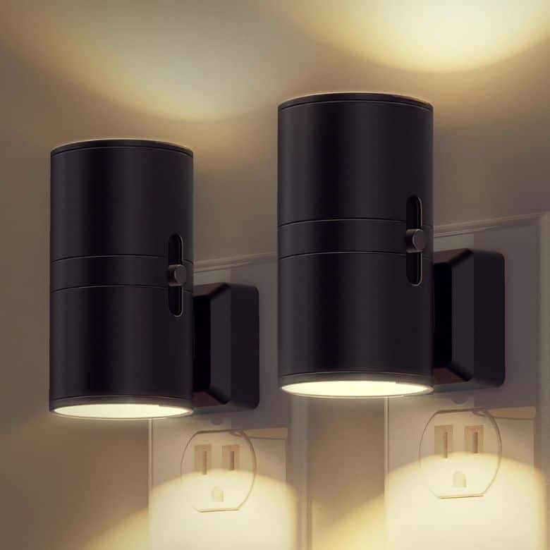 black dimmable plug in nightlight