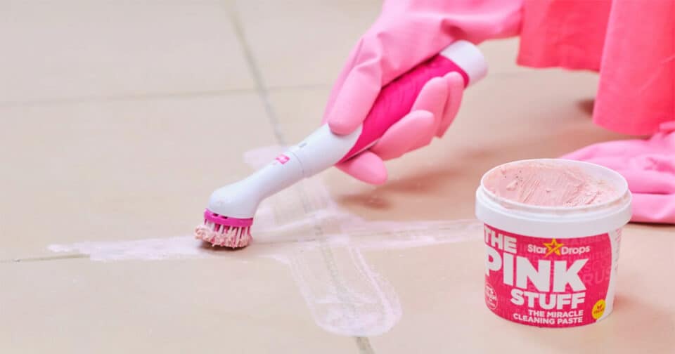 staff favorite best cleaning products, pink stuff scrubbing floor