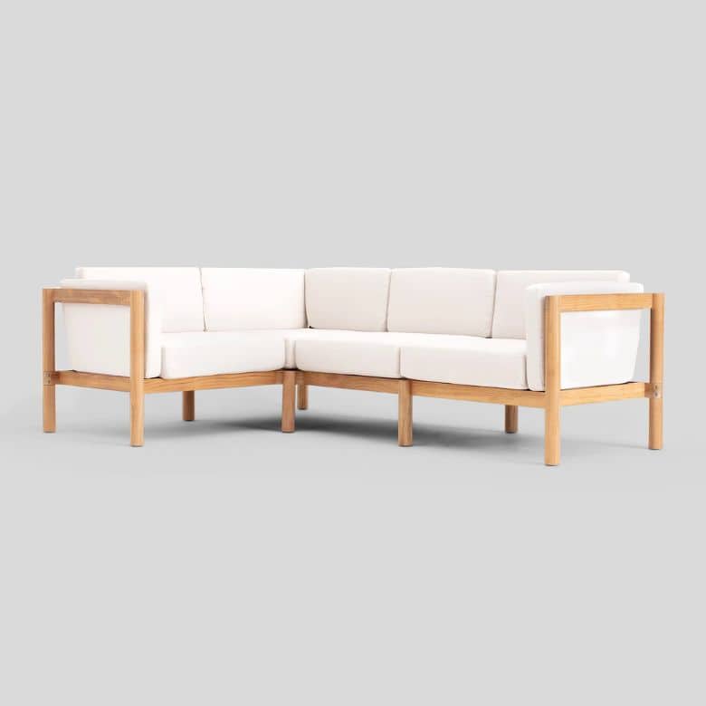 Teak Outdoor Sectional With Sunbrella Cushions