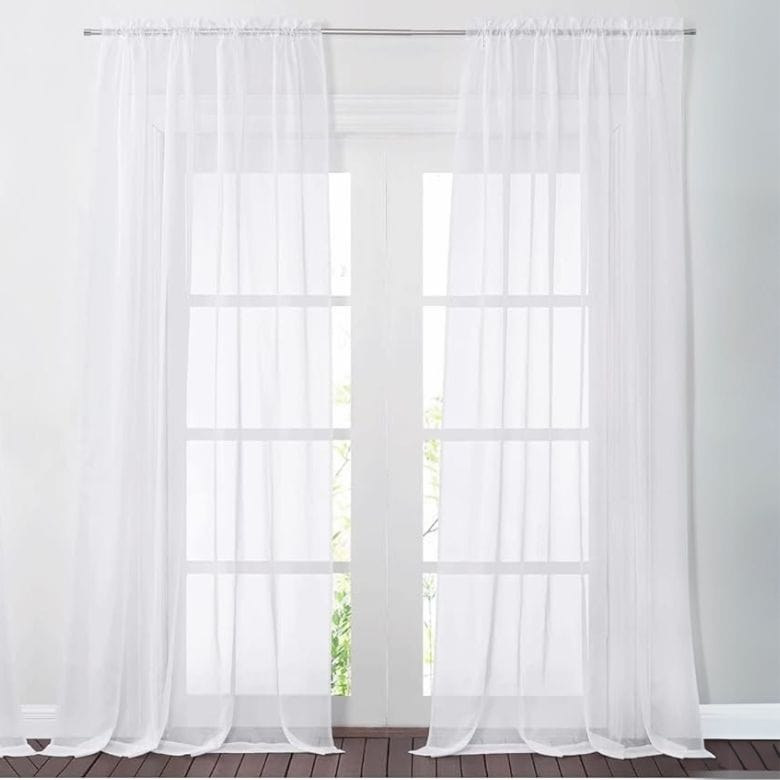 white sheer curtains