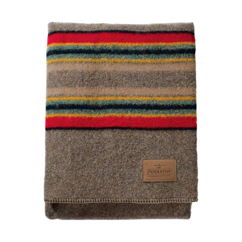 Outdoor Striped Camping Throw Blanket
