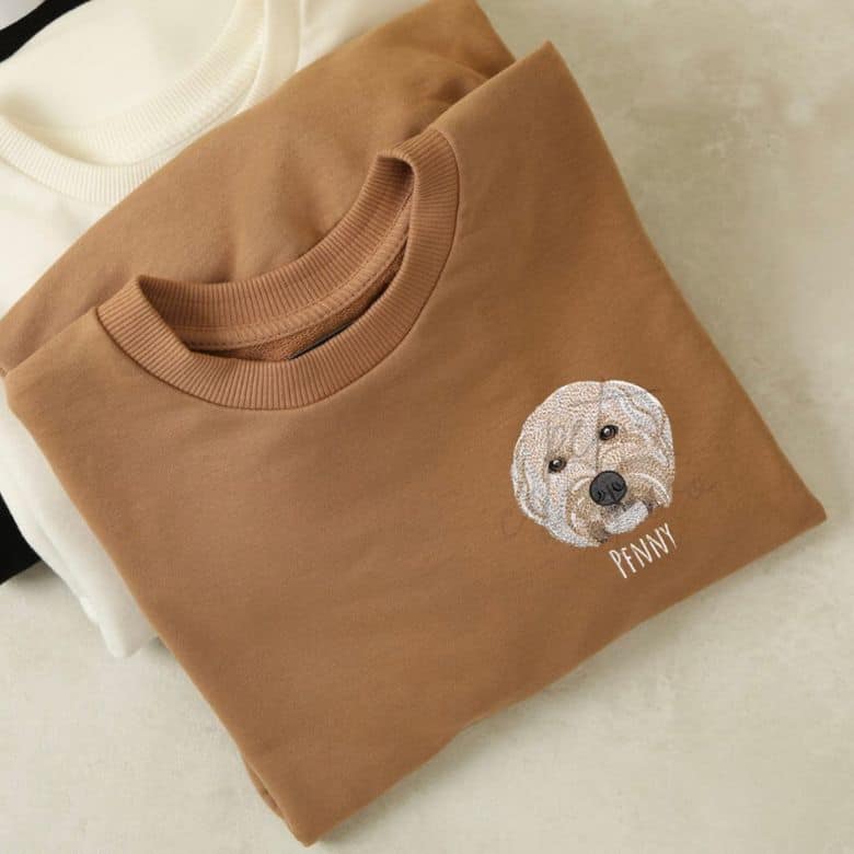 custom crewneck with pet embroidery