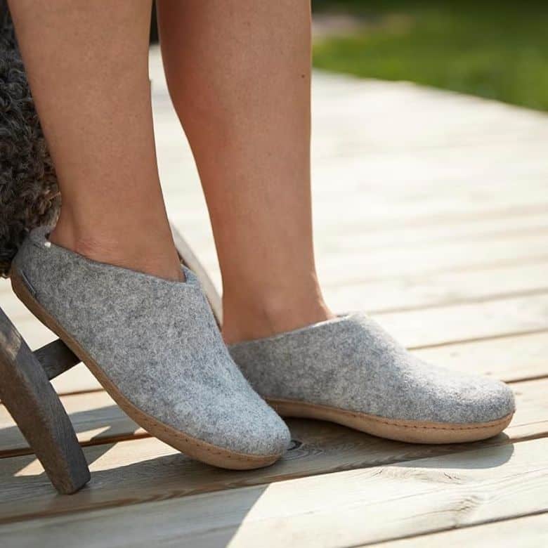 wool slip-on slippers