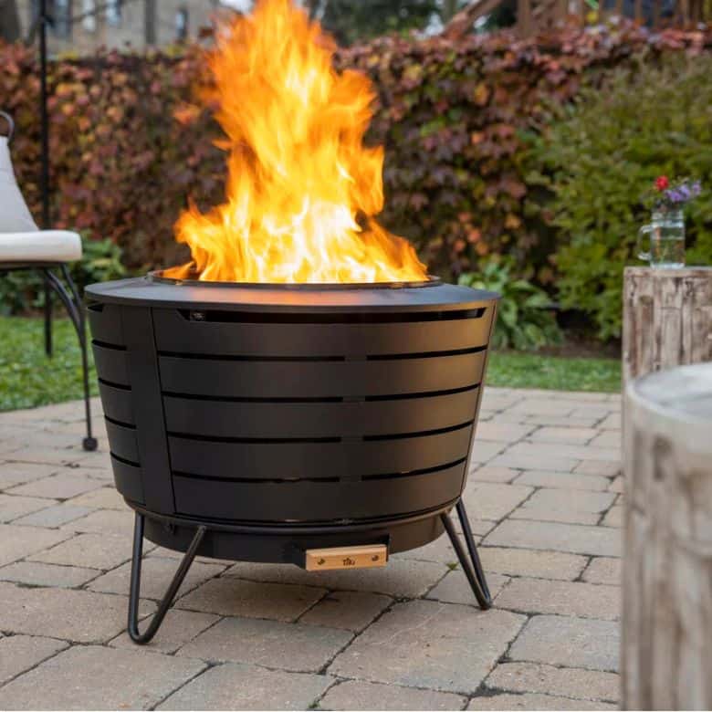 metal black smokeless firepit