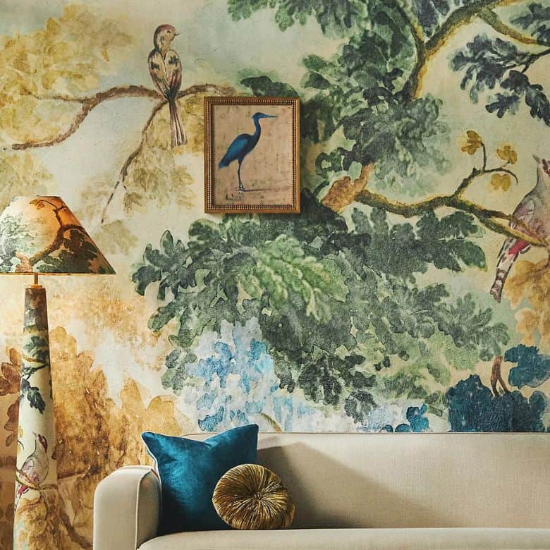 wallpaper mural featuring an antique Swedish tapestry